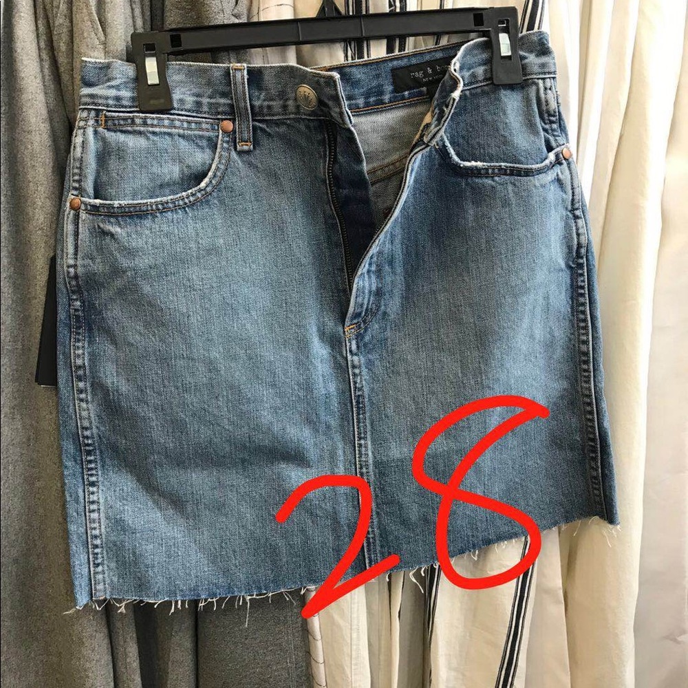 Rag and Bone moss jean skirt